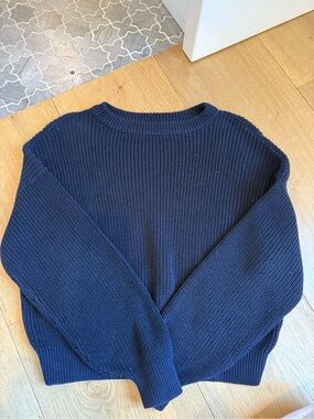 Brandy Melville Navy Ribbed Crewneck Sweater